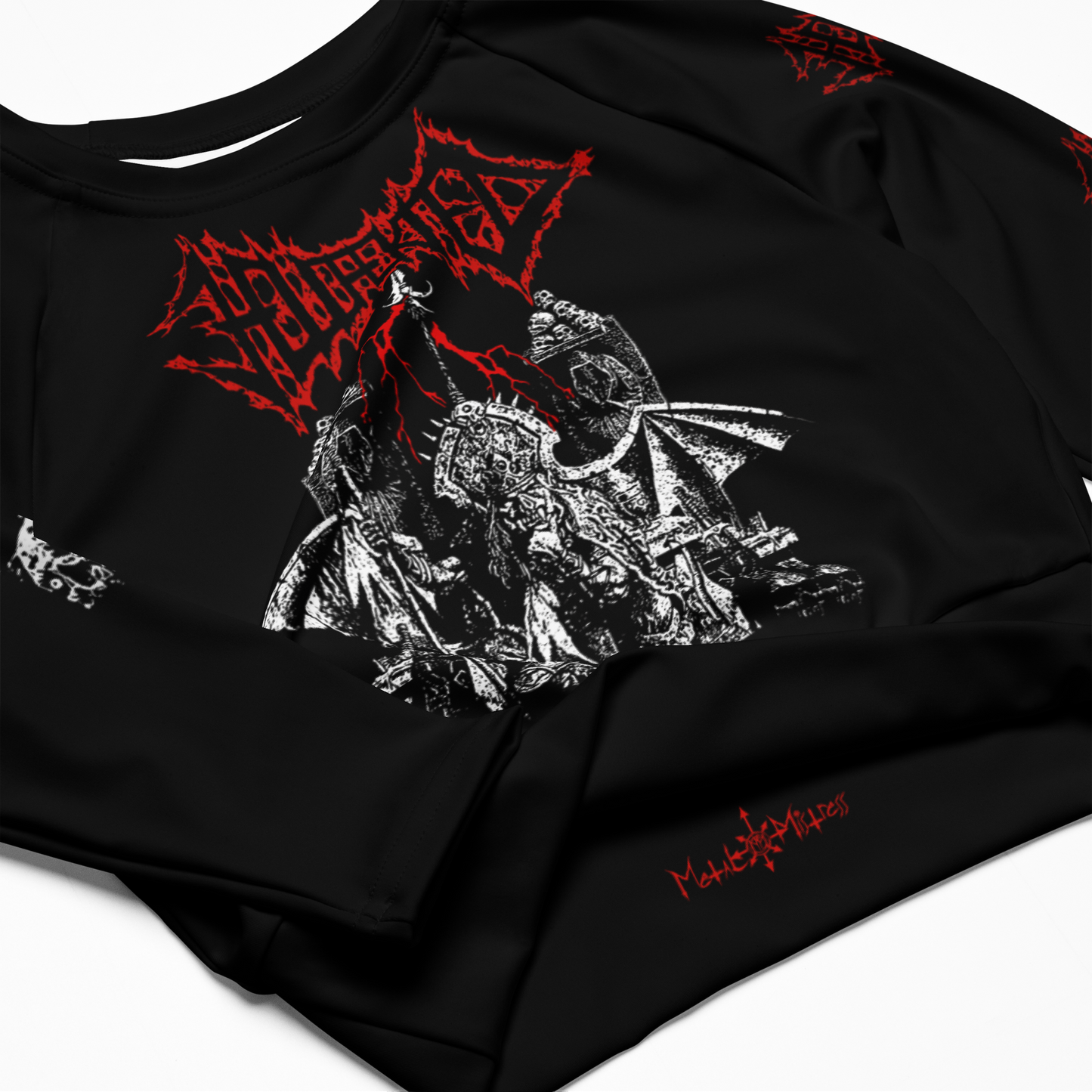 Hellfekted True Fucking Evil official long sleeve crop top by Metal Mistress