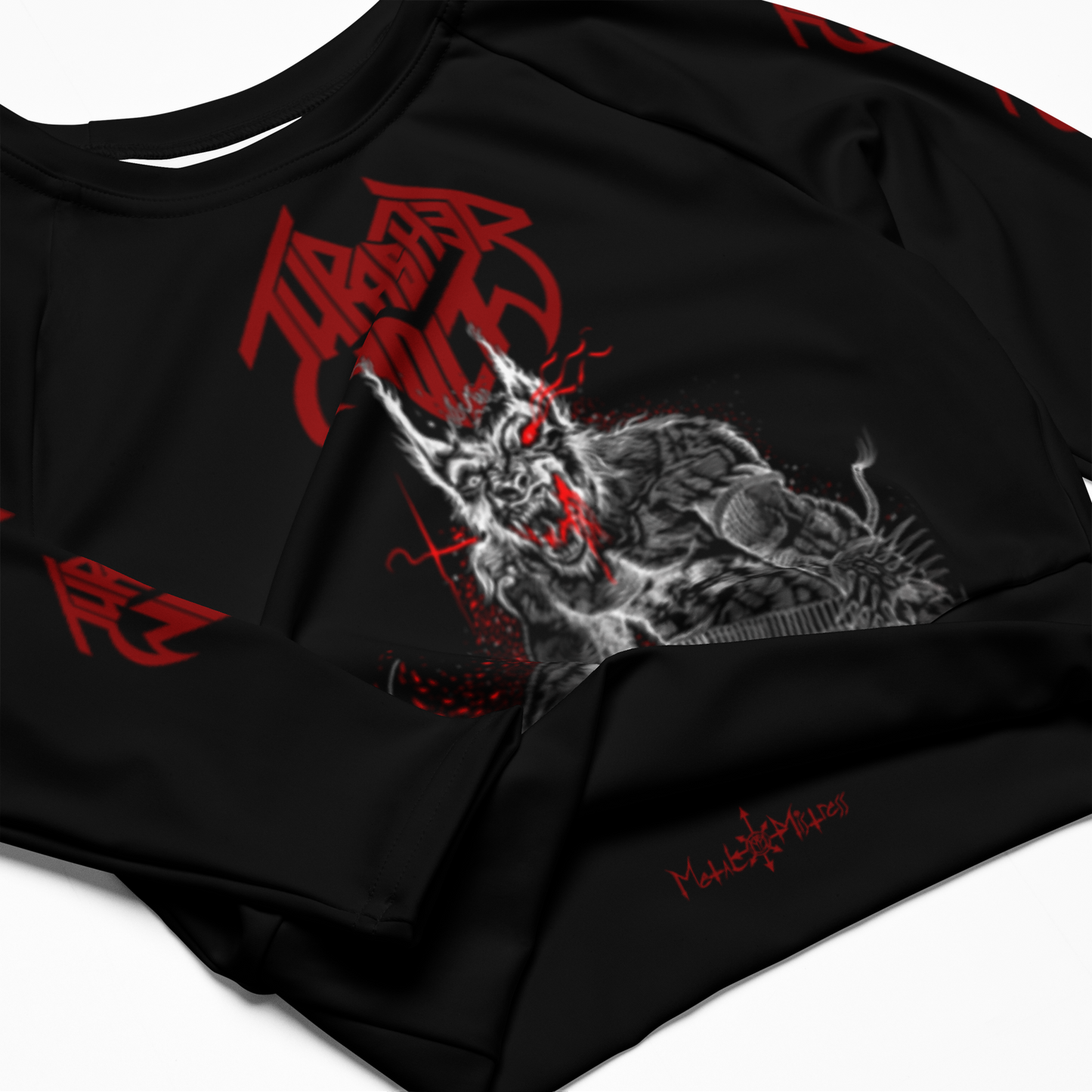 Thrasherwolf Frank the Werewolf official long sleeve crop top by Metal Mistress