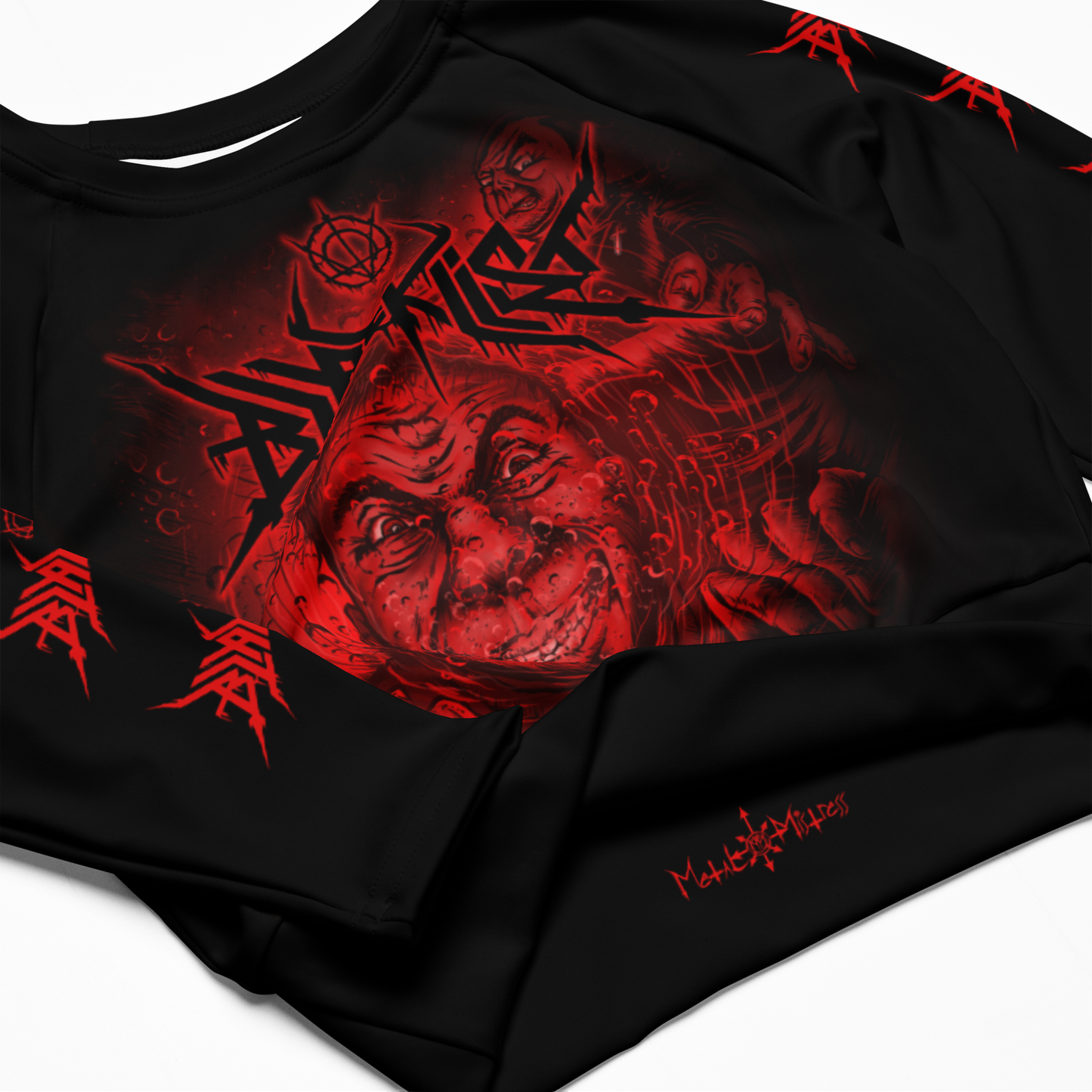 Blacklist (UK) Blood Baptism official long sleeve crop top by Metal Mistress