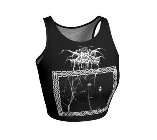 Darkthrone Under a Funeral Moon official crop top by Metal Mistress