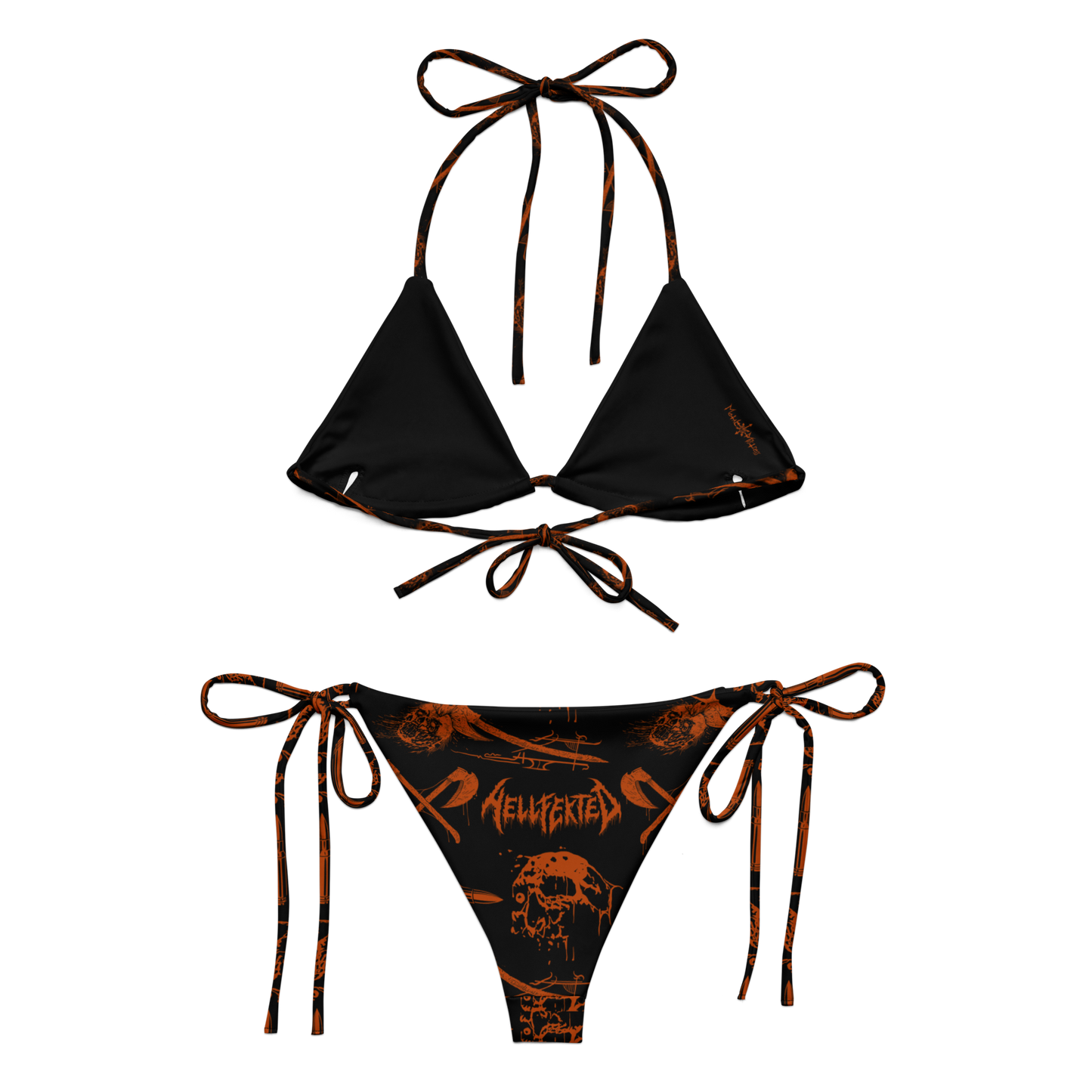 HELLFEKTED Orange Pattern Bikini Swimsuit