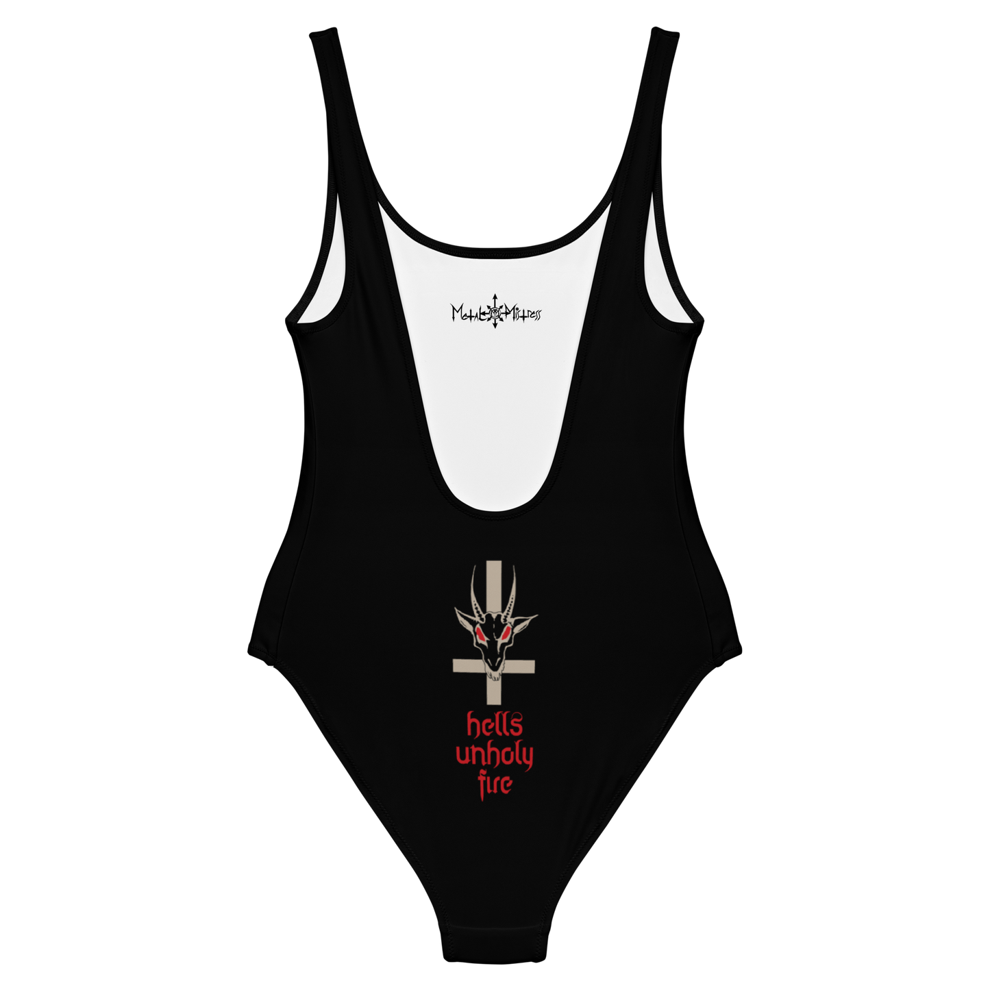 Nunslaughter Hell's Unholy Fire official bodysuit, swimsuit by Metal Mistress
