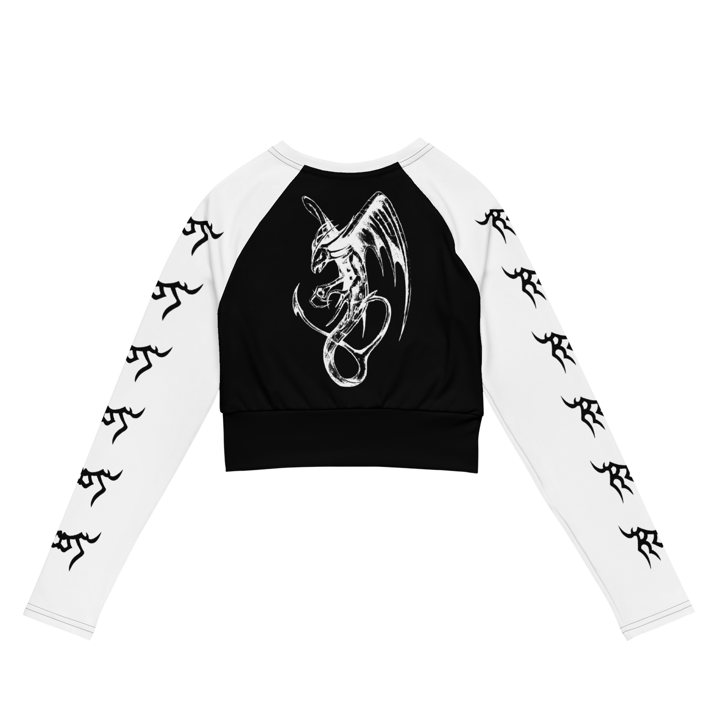 ROOT The Book Long Sleeve Crop Top (White Sleeves)