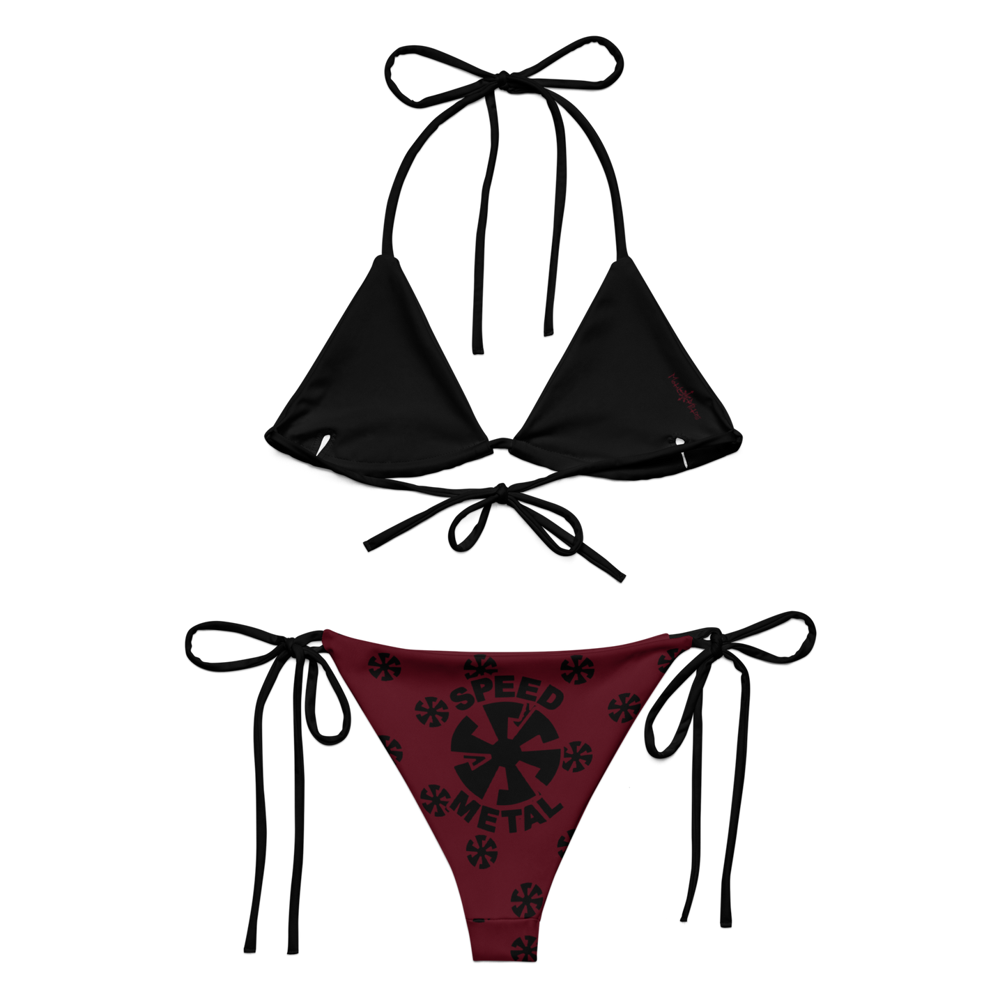 SPEED METAL Black on Red Bikini Swimsuit
