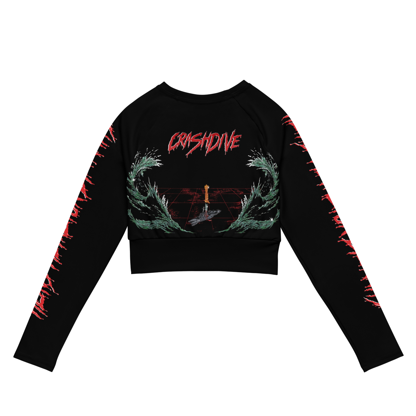 Tailgunner Crashdive official licensed long sleeve crop top by Metal Mistress