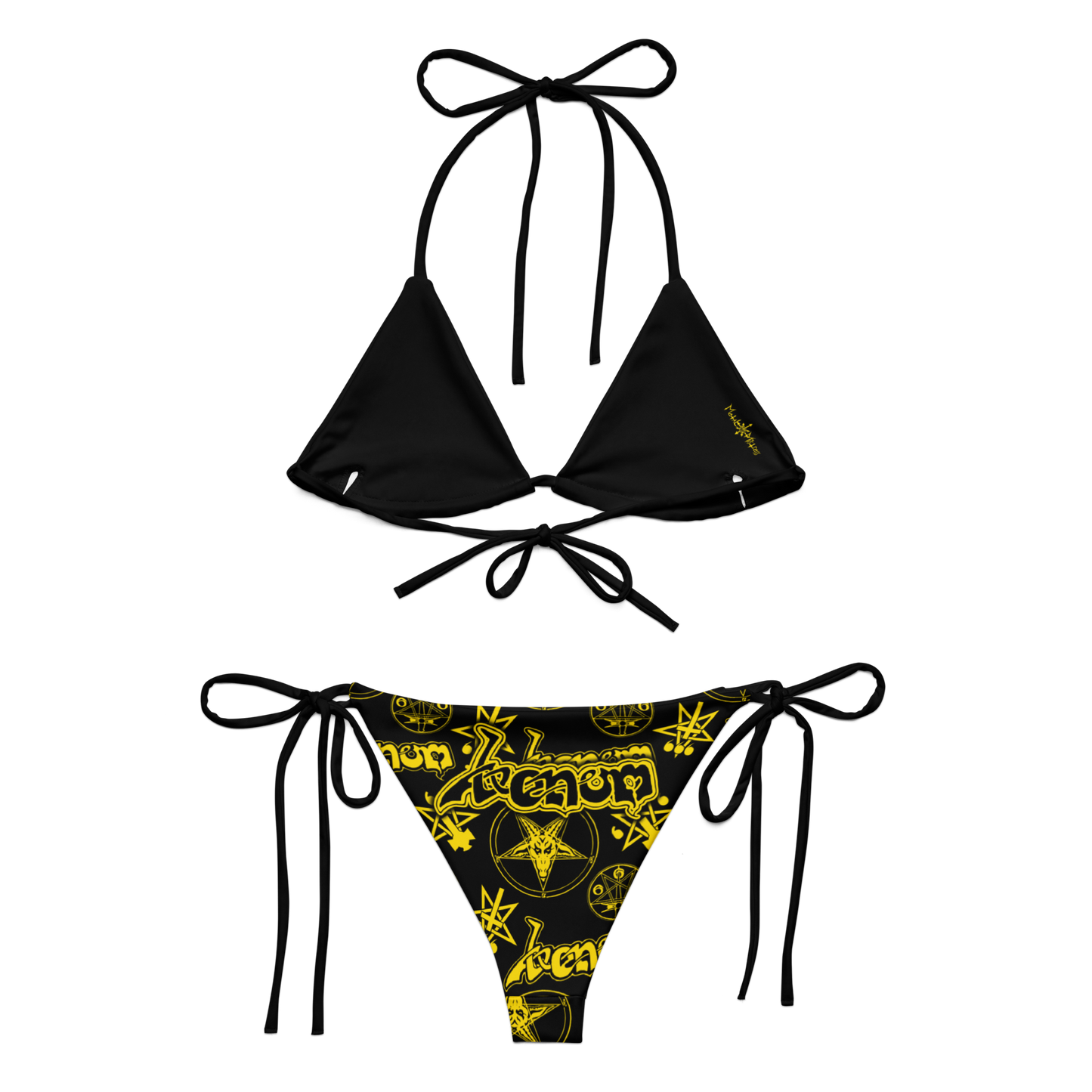VENOM Black and Yellow Pattern Bikini Swimsuit