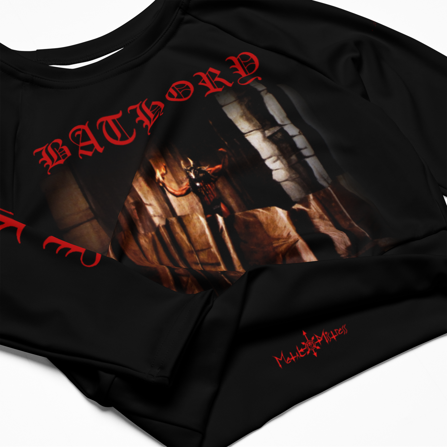 Bathory Under the Sign of the Black Mark black metal long sleeve crop top