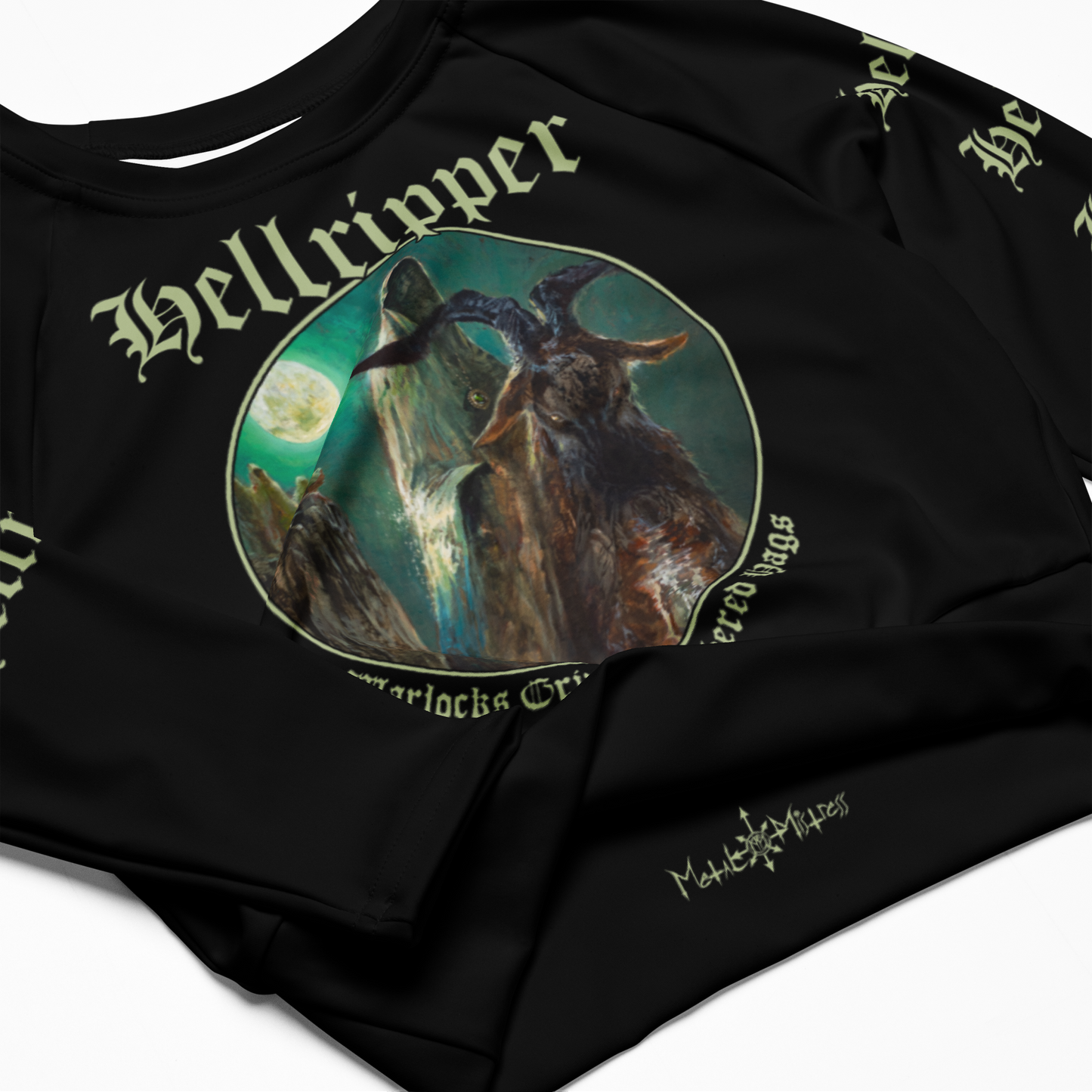 Hellripper - Warlocks Grim & Withered Hags Official long sleeve crop top by Metal Mistress