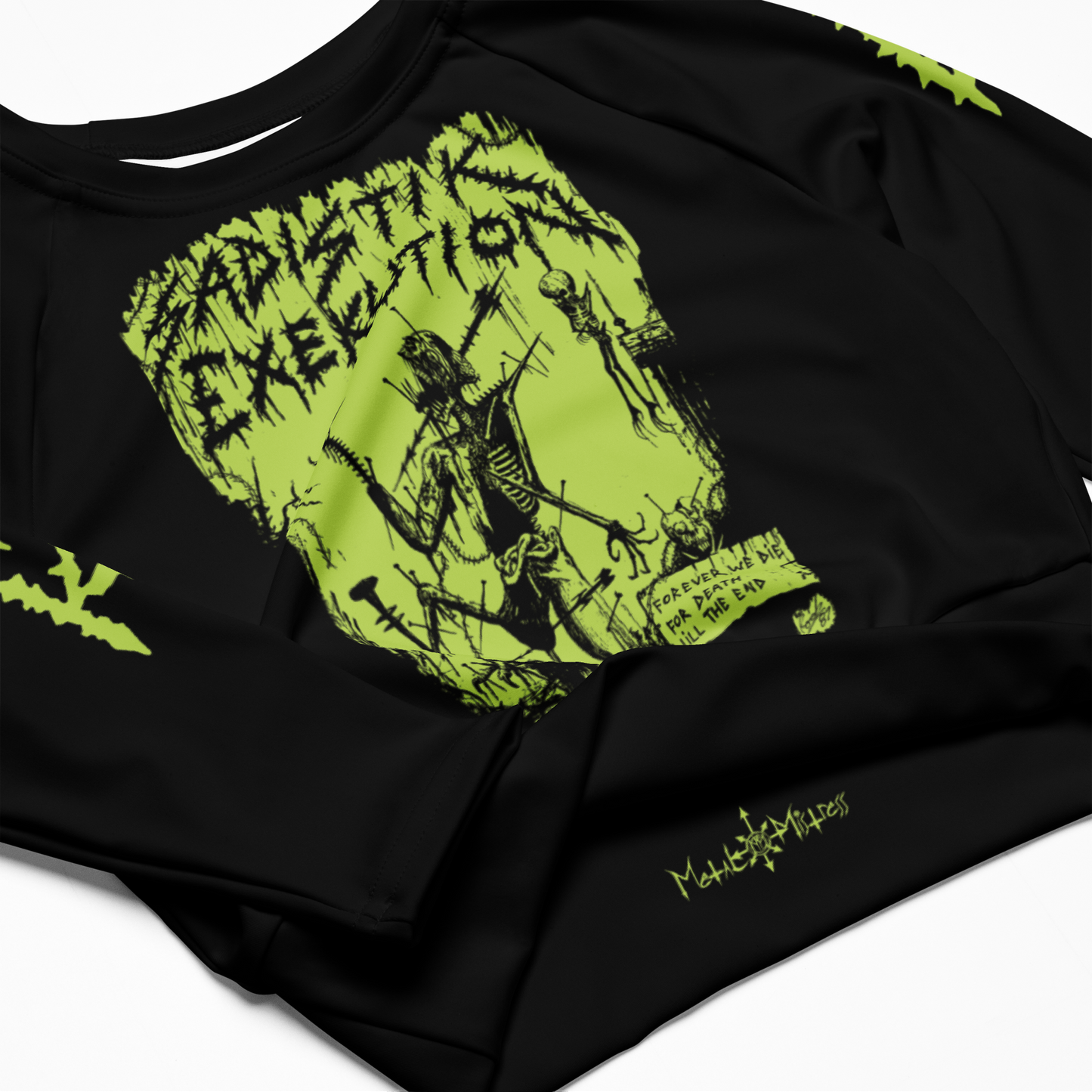 Sadistik Exekution Forever We Die (Yellow) Official long sleeve crop top by Metal Mistress