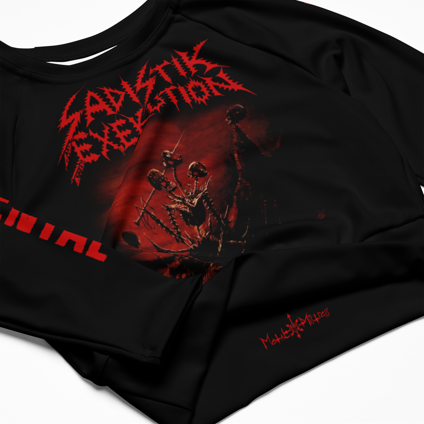 Sadistik Exekution We Are Death...Fukk You! Official long sleeve crop top by Metal Mistress