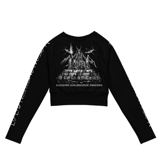 Absu Infinite and Profane Thrones official long sleeve crop top by Metal Mistress