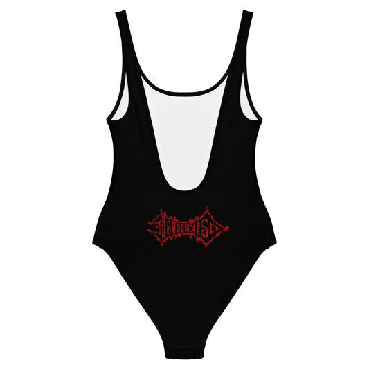 Hellfekted True Fucking Evil official one-piece swimsuit by Metal Mistress