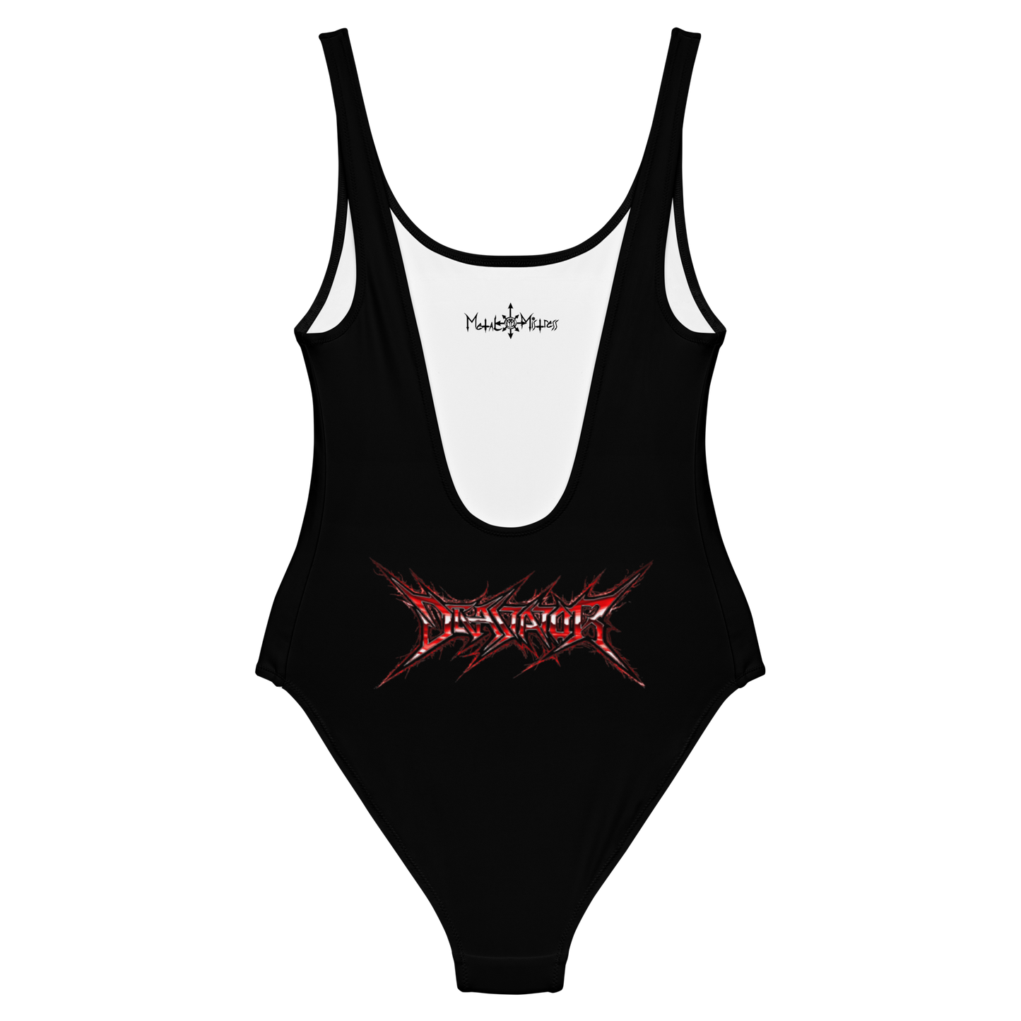 Devastator Baptized in Blasphemy official one piece swimsuit by Metal Mistress