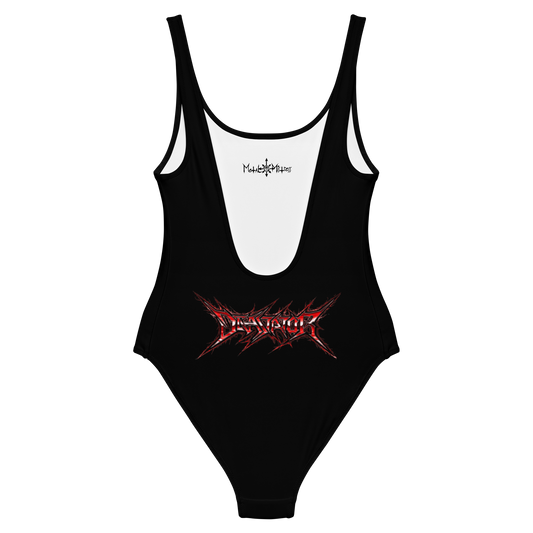 Devastator Baptized in Blasphemy official one piece swimsuit by Metal Mistress