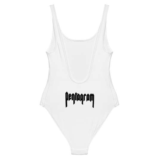PENTAGRAM Relentless Pentacle One-Piece Swimsuit (White)