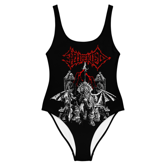 Hellfekted True Fucking Evil official one-piece swimsuit by Metal Mistress