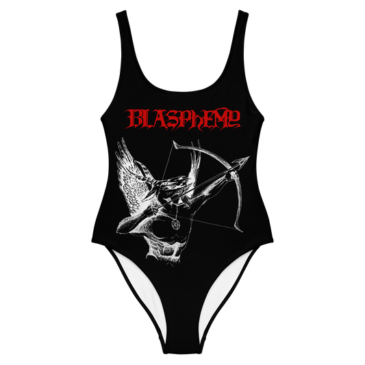 Blasphemy Fallen Angel of Doom official one piece swimsuit by Metal Mistress