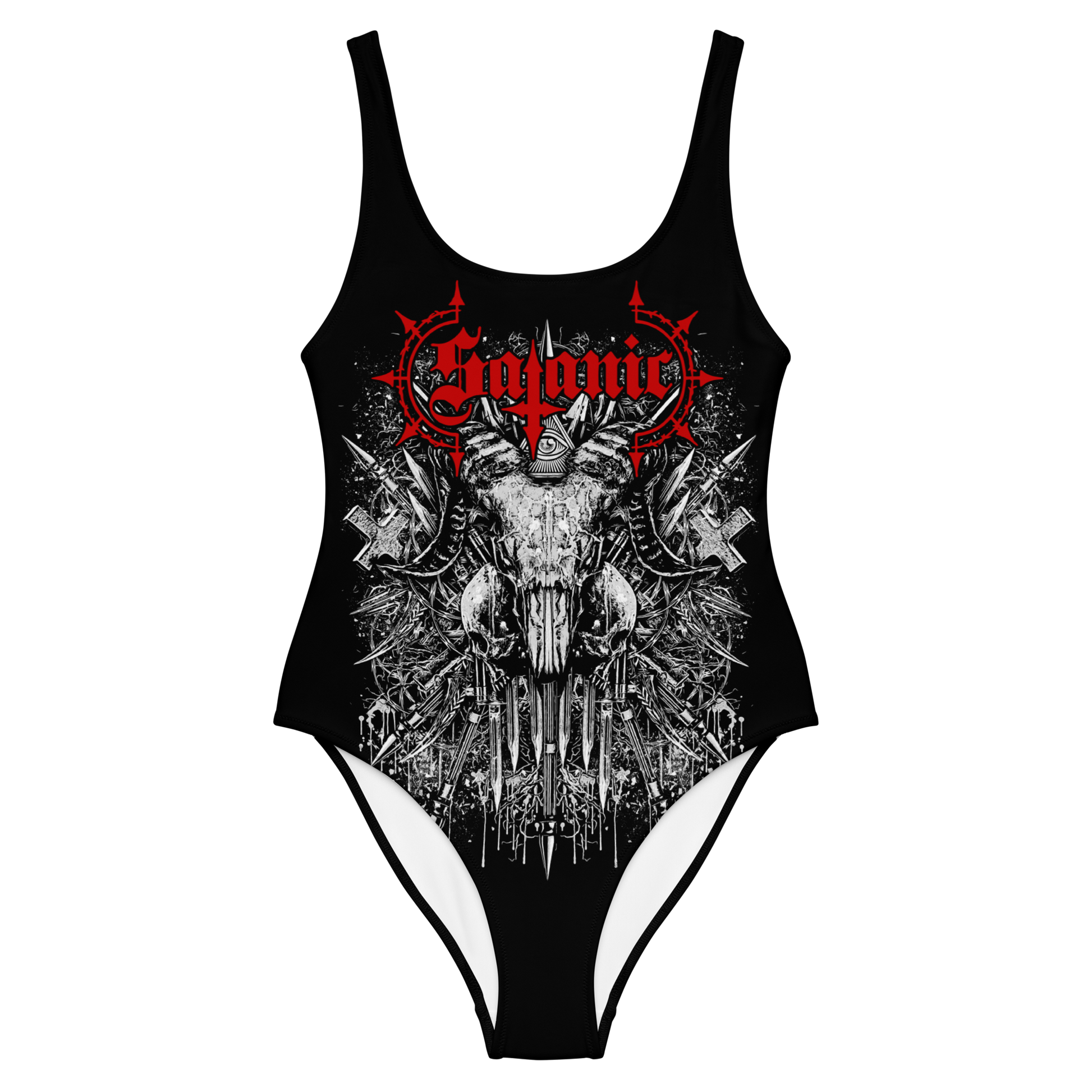 Satanic Architecture of Chaos official one piece swimsuit by Metal Mistress