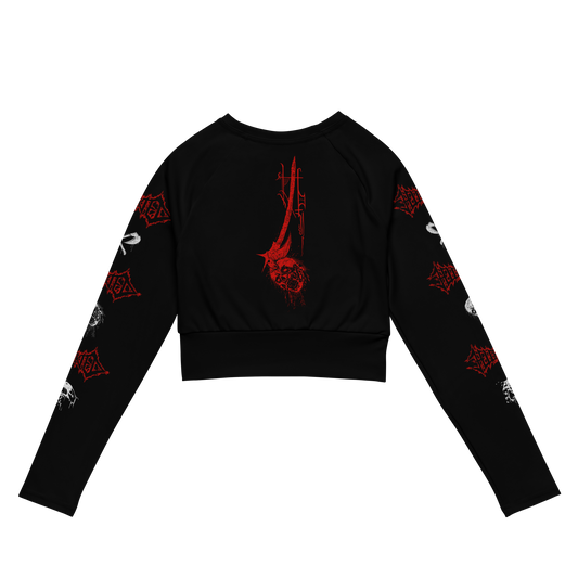 Hellfekted True Fucking Evil official long sleeve crop top by Metal Mistress