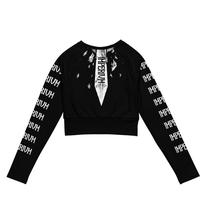 Imperium Sword and Skull official long sleeve crop top by Metal Mistress
