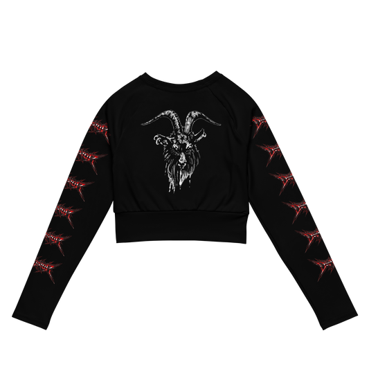 Devastator Baptized in Blasphemy official long sleeve crop top by Metal Mistress