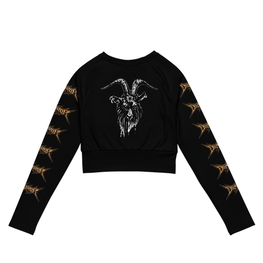 Devastator Goat Head official long sleeve crop top by Metal Mistress