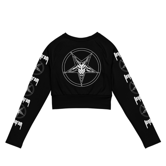 PENTAGRAM Relentless Long Sleeve Crop Top (White)