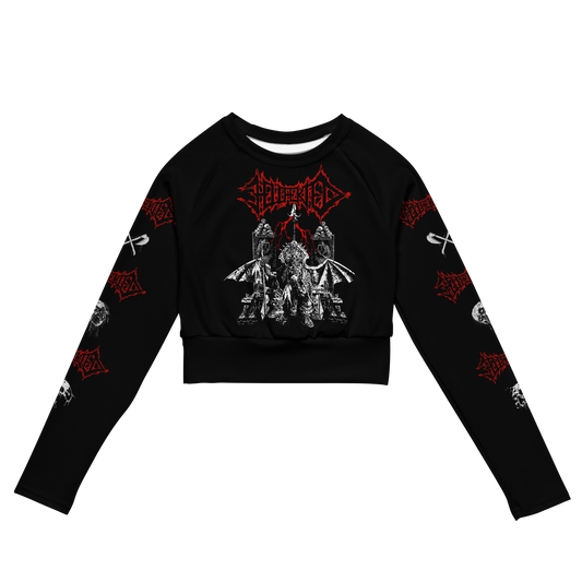 Hellfekted True Fucking Evil official long sleeve crop top by Metal Mistress