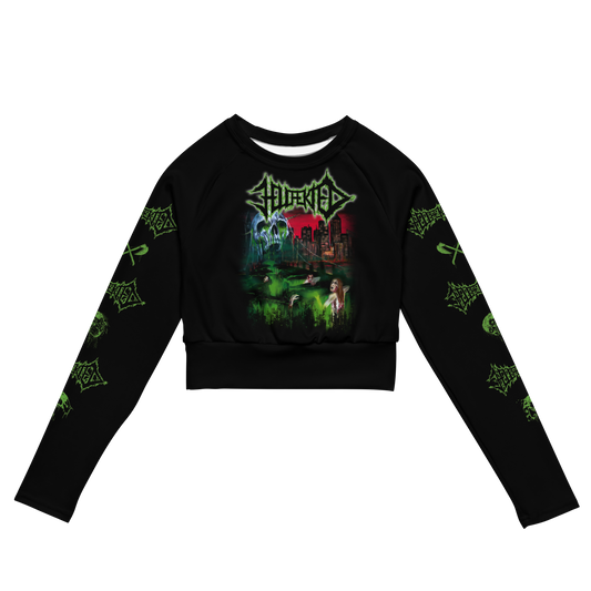 Hellfekted Woe to the Kingdom of Blood official long sleeve crop top by Metal Mistress 