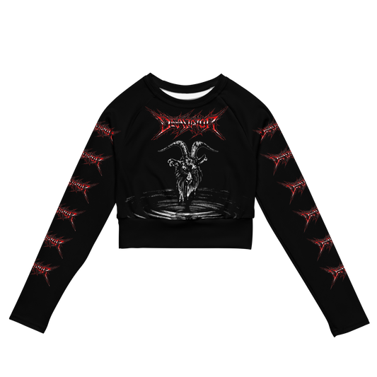 Devastator Baptized in Blasphemy official long sleeve crop top by Metal Mistress