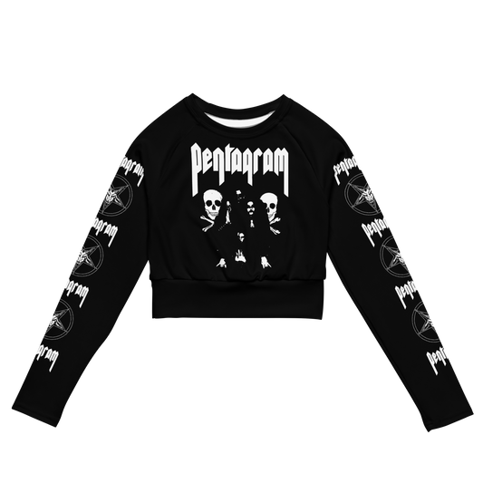 PENTAGRAM Relentless Long Sleeve Crop Top (White)