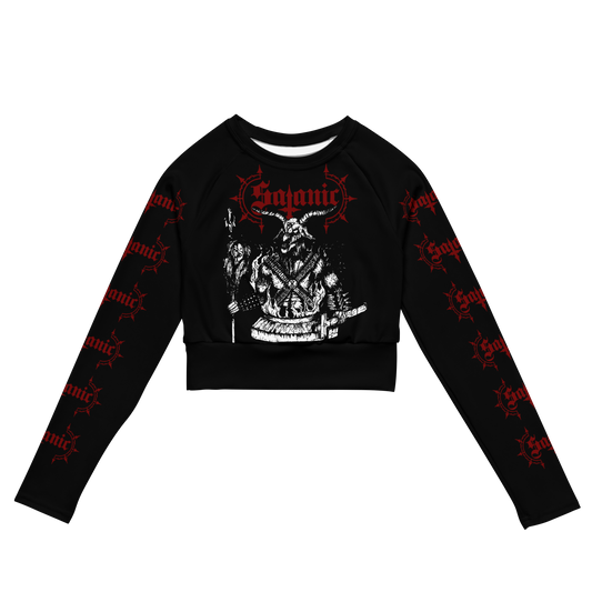 Satanic From Hell official long sleeve crop top by Metal Mistress