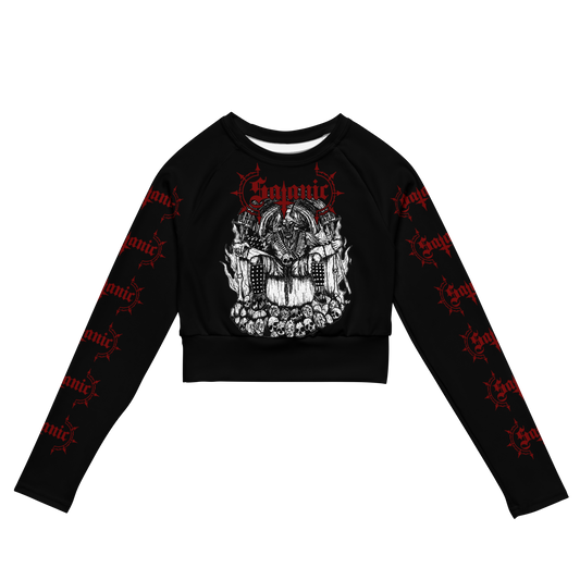 Satanic From Hell official long sleeve crop top by Metal Mistress