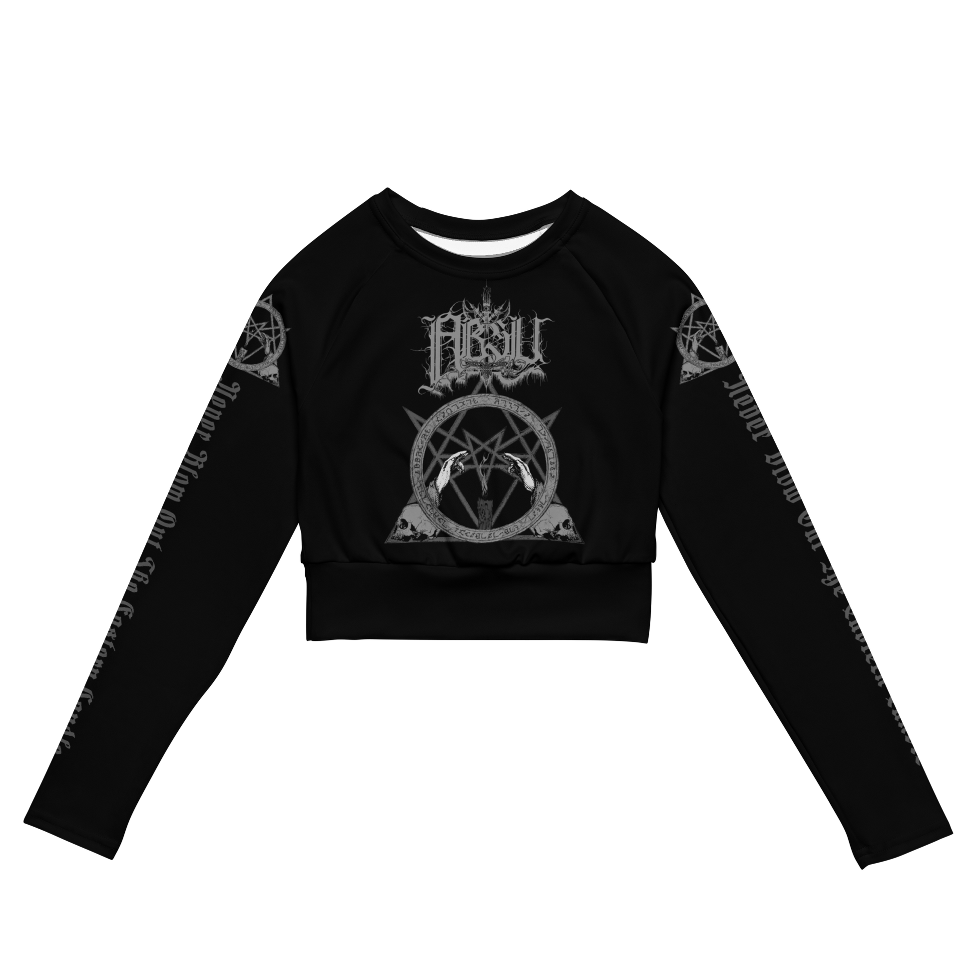 Absu Never Blow Out the Eastern Candle official long sleeve crop top by Metal Mistress