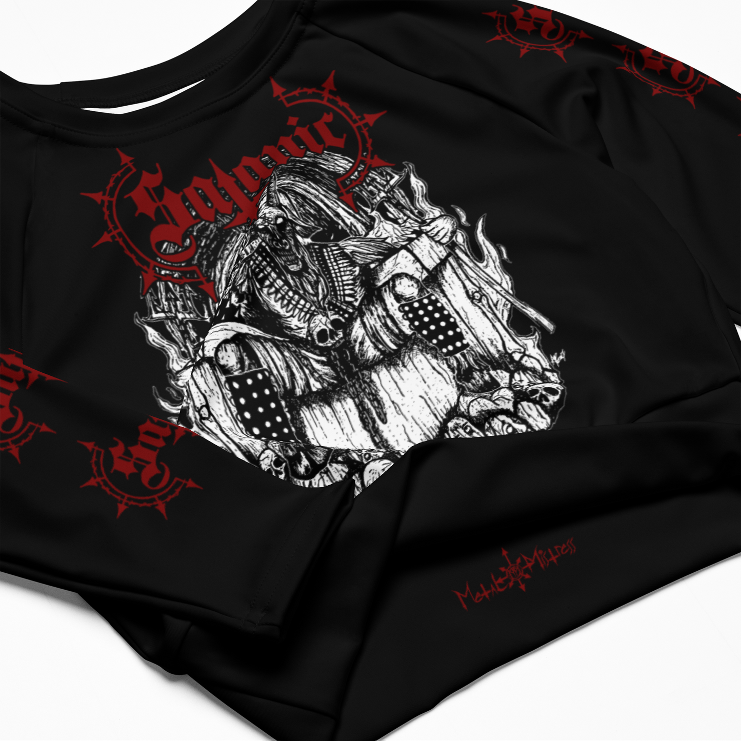 SATANIC ...From Hell Long Sleeve Crop Top (Throne)