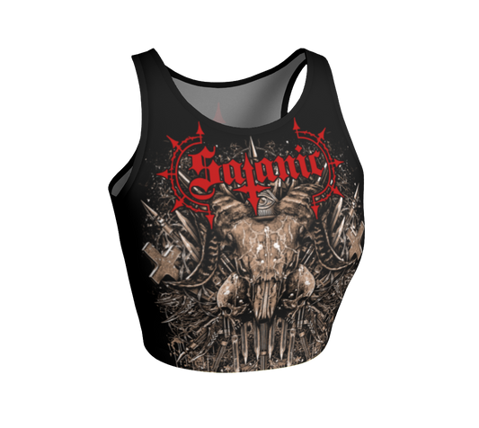 Satanic Architecture of Chaos official fitted crop top by Metal Mistress