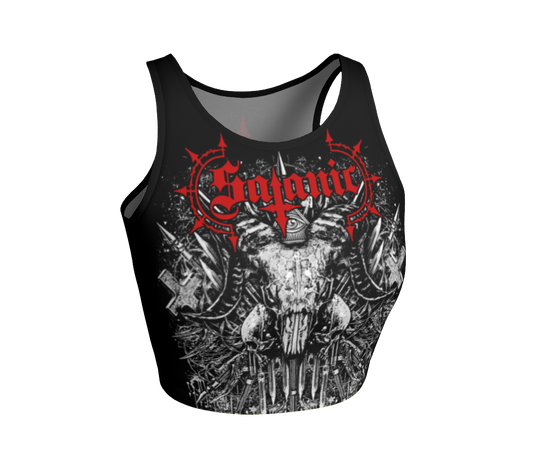 SATANIC Architecture of Chaos Fitted Crop Top (White)