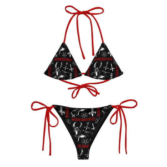 Bathory pattern bikini swimsuit by MetalMistress