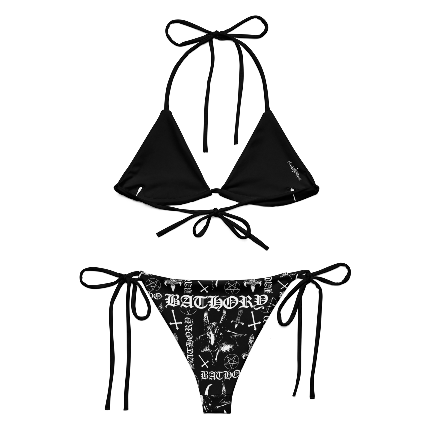 BATHORY Black and White Pattern Bikini Swimsuit