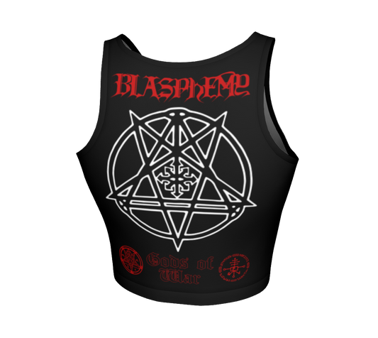 Blasphemy Gods of War official fitted crop top by Metal Mistress