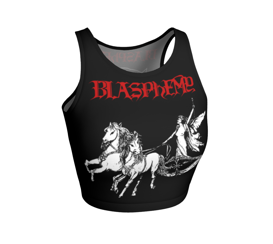 Blasphemy Gods of War official fitted crop top by Metal Mistress