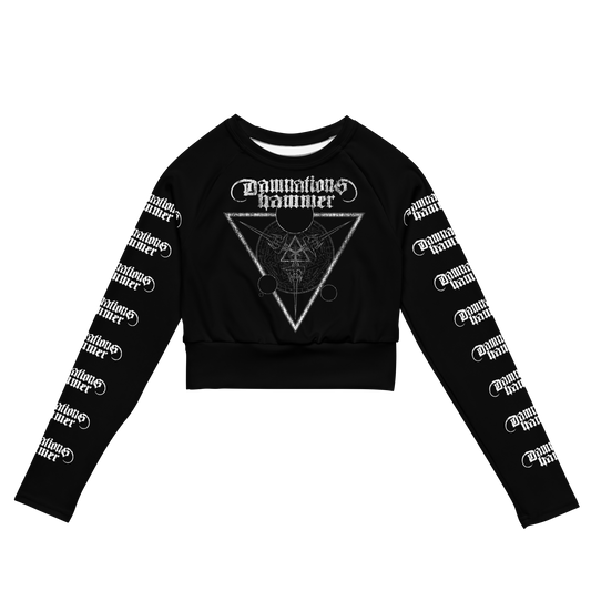 Damnation's Hammer official long sleeve crop top by Metal Mistress