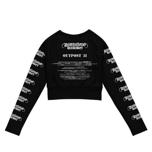Damnation's Hammer Outpost 31 official long sleeve crop top by Metal Mistress