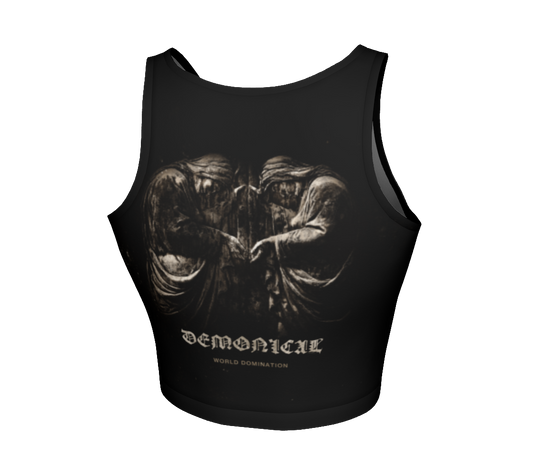 Demonical World Domination Crop Top by Metal Mistress