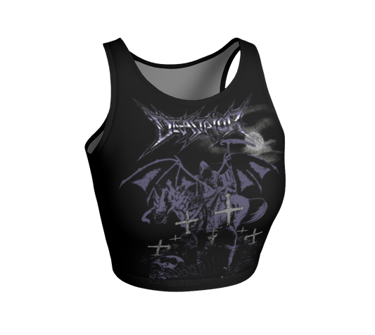 Devastator Death Forever official fitted crop top by Metal Mistress