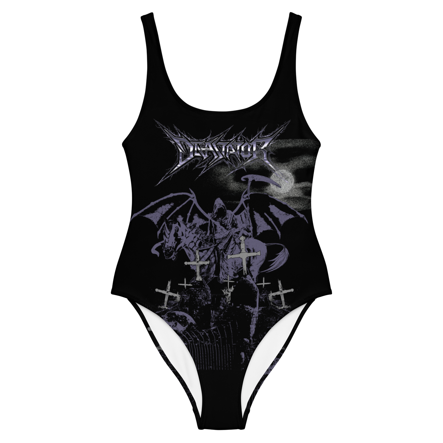 Devastator Death Forever official licensed one piece swimsuit by Metal Mistress