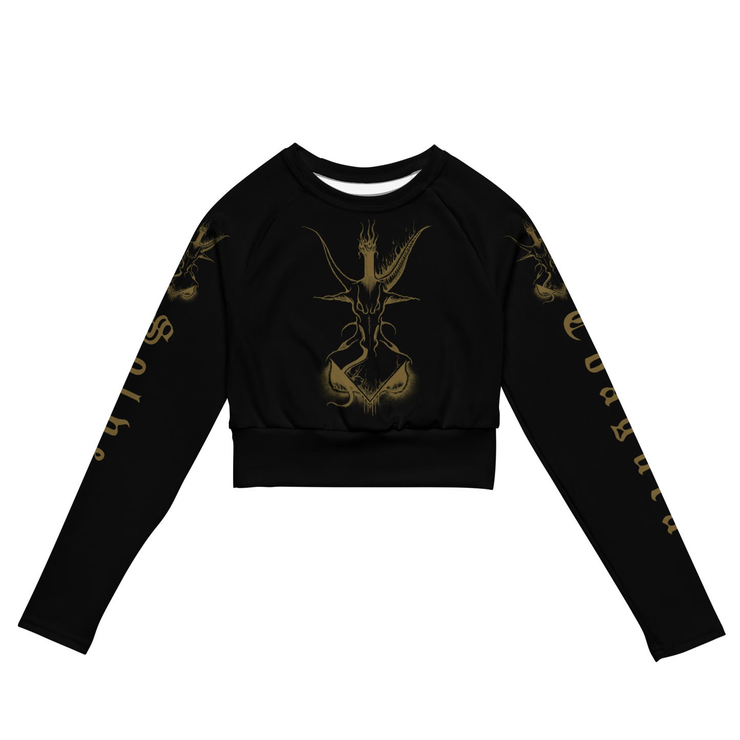 EQUITANT ART Golden Baphomet Long Sleeve Crop Top