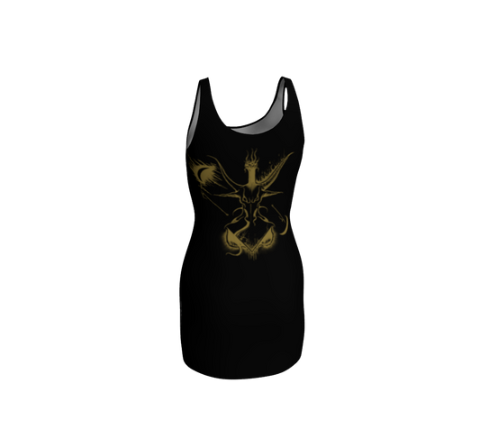 EQUITANT ART Gold Baphomet Bodycon Dress