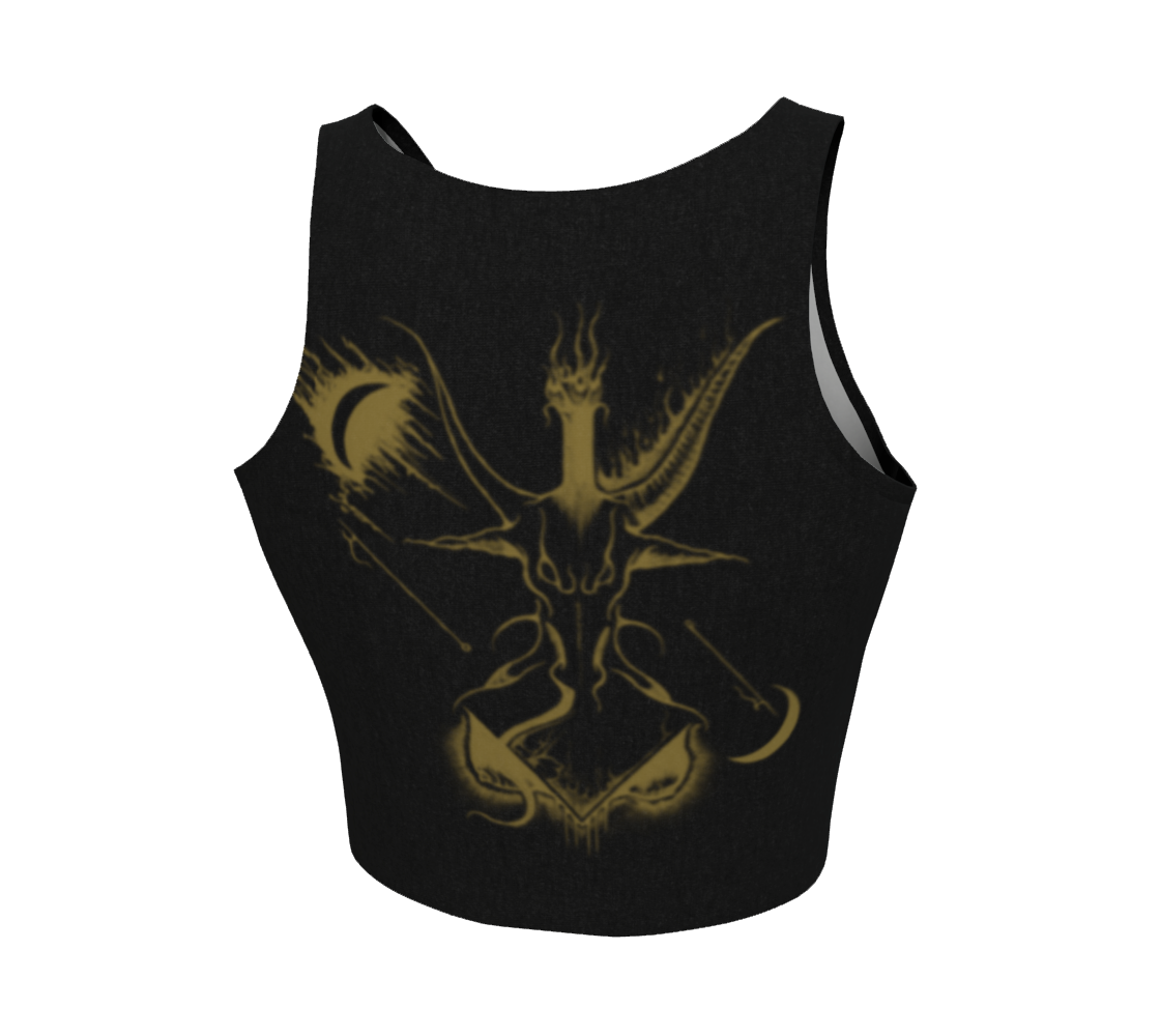 EQUITANT ART Gold Baphomet Crop Top