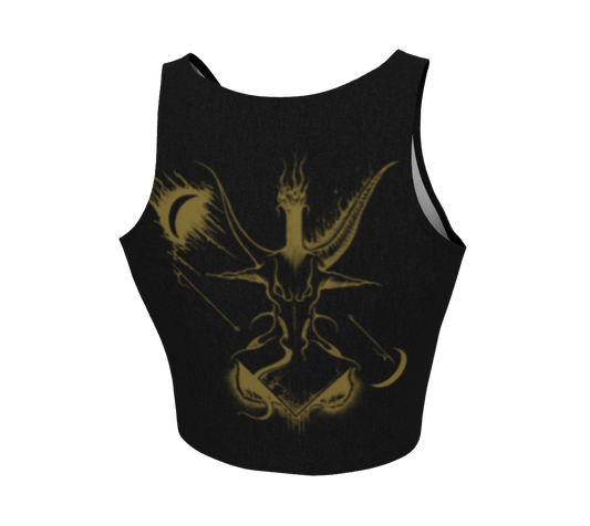 EQUITANT ART Gold Baphomet Crop Top